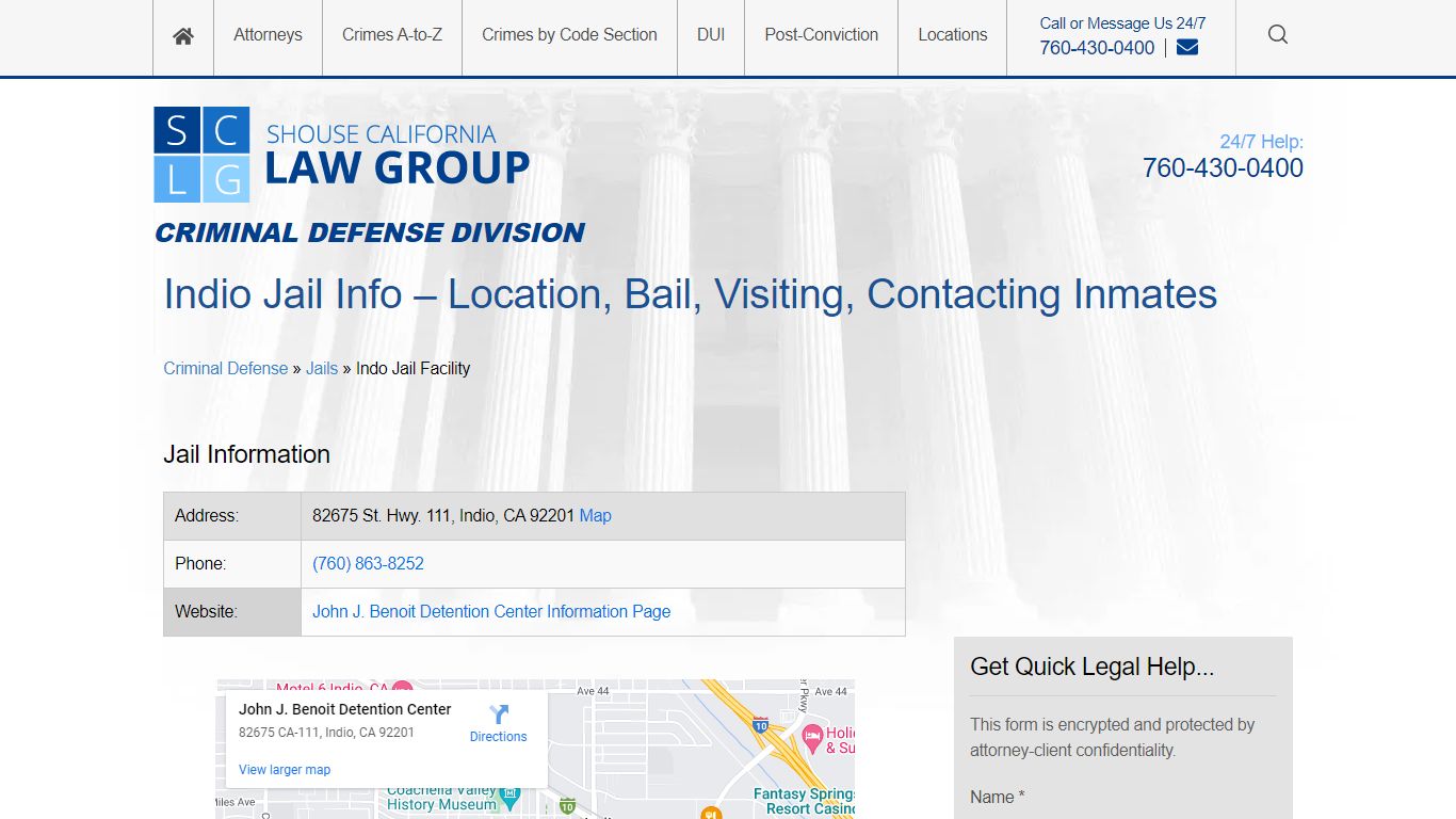 Indio Jail Info – Location, Bail, Visiting, Contacting Inmates